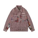 Men Denim Jacket Stitching Denim Jacket Men's Design Sense Loose Wash Distressed Denim Jacket