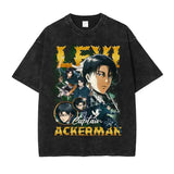 Mikasa Ackerman T Shirts Vintage Washed Anime Attack