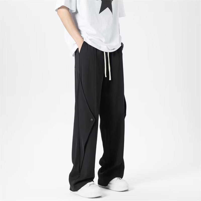 Men Sweatpants Casual Pants Men's Summer Loose Drooping Ice Silk