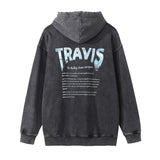 Men Hoodie Printed Hoodie Men's Autumn and Winter Worn Looking Washed-out