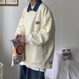 Men Hoodie Polo Collar Sweater Men's Hiphop Spring and Autumn All-Matching Loose