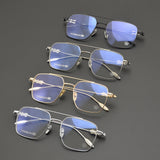 CHH Chrome Hearts Glasses Pure Titanium Ultra Light Wide Large Face Double Beam Myopia Glasses Frame