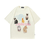Men's T Shirt Printed Distressed Short-Sleeved T-shirt Men's and Women's Retro Loose