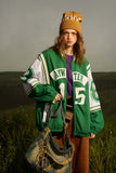 Unisex Jacket Fall Twill Stitching Baseball Uniform Women's Clothing