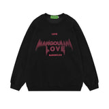 Men Hoodie Print Letter Pullover Sweatshirt Male Loose Casual Long Sleeves