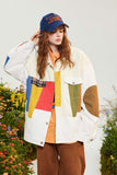 Unisex Jacket Autumn Color Contrast Patchwork Coat