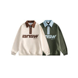 Unisex Hoodie Retro Lapels Sweatshirt Pullover for Men and Women