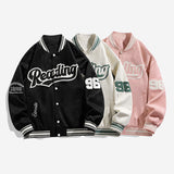 Varsity Jacket Vintage Autumn Embroidery Baseball Uniform Casual Suede Jacket Men's Jacket
