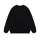Men Hoodie Abstract Pattern round Neck Sweater Men's Autumn and Winter Graffiti Inkjet Printing Loose Pullover