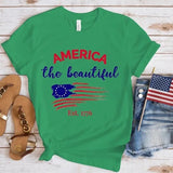 Women's Independence Day T Shirt round Neck Short Sleeve T-shirt Women's Top