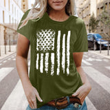 Women Independence Day T Shirt Printed Short-Sleeved Top Female Summer