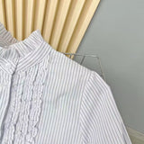 Women T-Shirt Long Sleeve Striped Shirt Women Spring Puff Sleeve Loose Top
