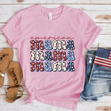 Women's Independence Day T Shirt round Neck Short Sleeve T-shirt Women's Top