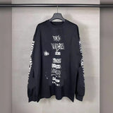 Men T-shirts Paris Year of the Dragon Printed Long Sleeve T-Shirt Loose Casual