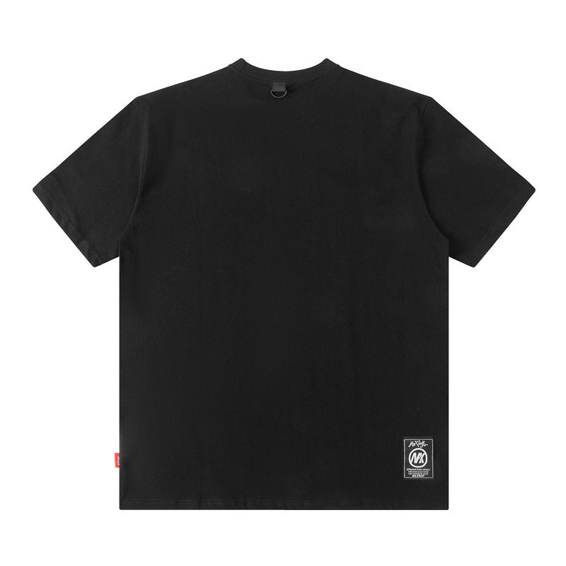 Men T Shirt High Street Short Sleeve T-shirt Men and Women Retro Cool Popular Brand