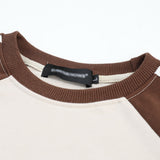 Men Hoodie Letter Gradient Printing Color-Block Crew Neck Sweatshirt