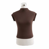 Women T-Shirt Summer Knitted Pullover Short Sleeve Short Sleeve T-shirt Top