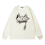 Men Hoodie Cartoon Animal Paste Cloth Embroidery round Neck Sweater