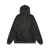 Men Hoodie Graffiti Hooded Coat Punk Hip Hop Loose Embroidered Letter Cardigan Sweater Spring and Autumn