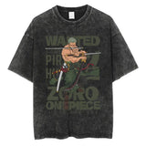 Large Washed Retro Street Men's and Women's Hip-hop Anime