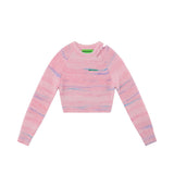 Women Sweater O-neck Short Women's Gradient Long Sleeve Sweater