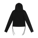 Women Long Sleeve T-Shirt Hooded Long Sleeve T-shirt Women's Spring and Autumn Solid Color Casual