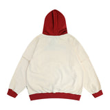 Men Hoodie Crew Neck Hooded Sweater Contrast Color Embroidery Long Sleeve Loose Top