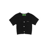 Women Sweater Short Sleeve Knitwear T-shirt Slim-Fit Crop-Top