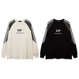 Men Long Sleeve Shirt College Style Long Sleeve T-shirt Men's and Women's Retro Bottoming Top