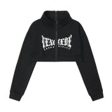 Women Hoodie Cardigan Sweater Girls Autumn Letter Printing