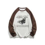 Unisex Sweatshirt Fall Contrast Color round Neck Sweatshirt