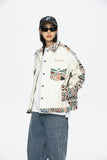 Unisex Jacket Autumn Ethnic Style Splicing Coat Women's Clothing