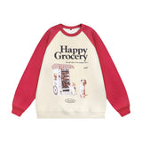 Men Hoodie round Neck Sweater Men's Loose Long Sleeve Autumn and Winter Pullover