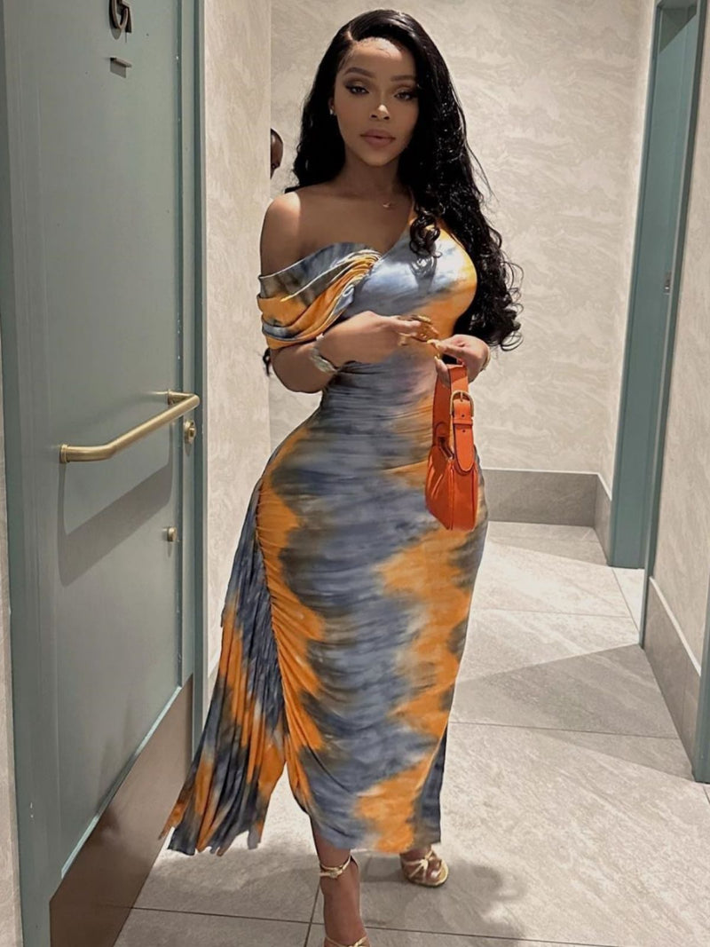 Women Dresses Tight Dress Hip Skirt Printed Dress Women