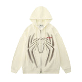 Men Hoodie Spider Paste Cloth Embroidery Inkjet Hooded Sweater