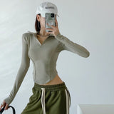 Women T-Shirt Short T-shirt for Women Spring and Autumn Slim Long Sleeve Top