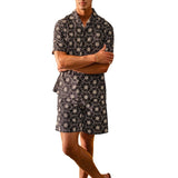 Men Co-Ords Summer Casual Printed Short Sleeves Shirt Shorts