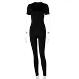 Women Jumpsuit Women's Spring Clothing Fashion Short Sleeve Sports Yoga Jumpsuit
