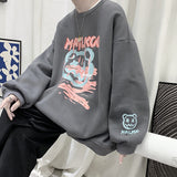Men Hoodie Autumn Sweater Men's Hong Kong Style Loose Graffiti All-Matching