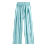 Palazzo Pants Women's Wide-Leg Pants Summer High Waist Casual Cotton and Linen