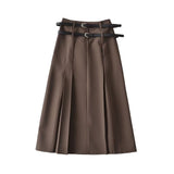 Women Skirt Preppy Style Skirt Women's Spring and Autumn High Waist
