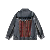 Unisex Jacket Fall Tassel Denim Jacket Women's Clothing