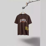 Mens T-shirts Travis Scott Cactus Jack x Utopia Utopia Flame Hound Short Sleeve T-Shirt