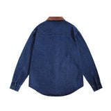 Men Long Sleeved T Shirt XINGX Embroidered Denim Shirt Men Fashion Brands Loose Pockets Long Sleeve Shirt Coat