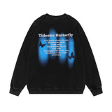 Men Hoodie Printed Crew Neck Sweatshirt Men's Loose Spring and Autumn Washed and Worn