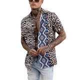Men Shirt Summer Menswear Loose Casual Trend Printed Short Sleeve