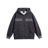Unisex Jacket Autumn Letter Hooded Casual Sweatshirt