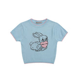 Women Sweater Short-Sleeved Sweater Women's Summer Casual O-neck Short Top