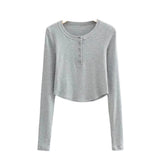 Women T-Shirt Long Sleeve Bottoming Shirt Women's Short T-shirt