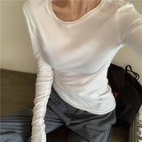 Women Long Sleeve Shirt Undershirt Slim Fit Top
